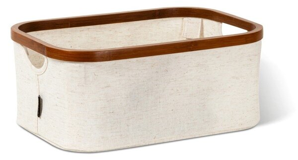 Кремава текстилна кутия за съхранение 38x26x16 cm Bamboo/Linen – Bigso