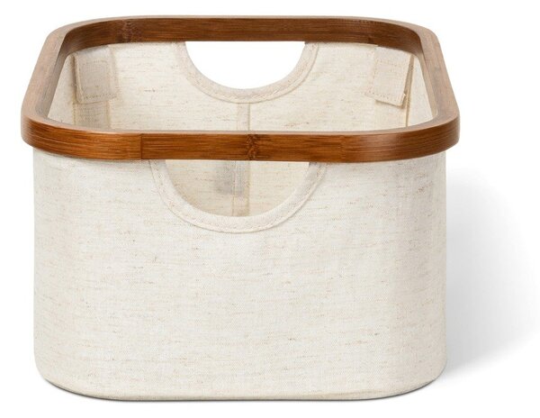 Кремава текстилна кутия за съхранение 38x26x16 cm Bamboo/Linen – Bigso