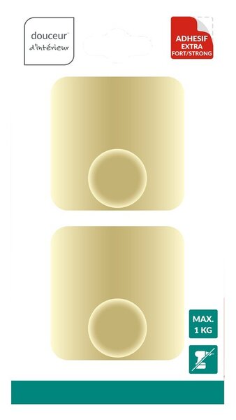 Матово златисти метални комплект куки 2 бр. без пробиване Fixeo – douceur d'intérieur