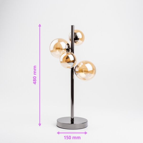 Brilagi - LED настолна лампа MILLA 4xG9/3W/230V черен хром/злато