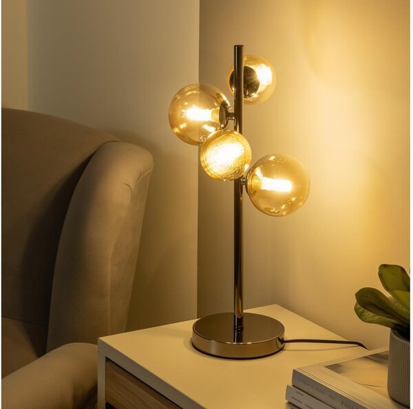 Brilagi - LED настолна лампа MILLA 4xG9/3W/230V черен хром/злато