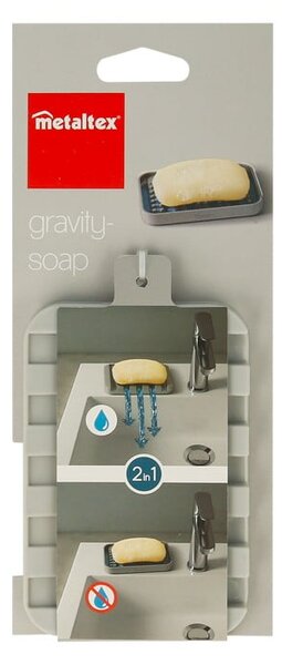 Сива пластмасова сапунерка Gravity – Metaltex