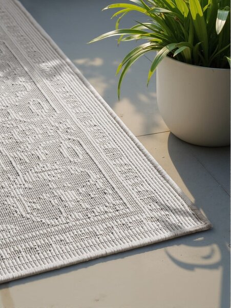 Килим за открито и закрито в цвят слонова кост и сиво 120x170 cm Duet Kona – NORTHRUGS