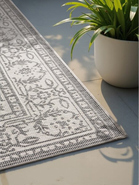 Килим за открито и закрито в цвят слонова кост и сиво 120x170 cm Duet Kona – NORTHRUGS