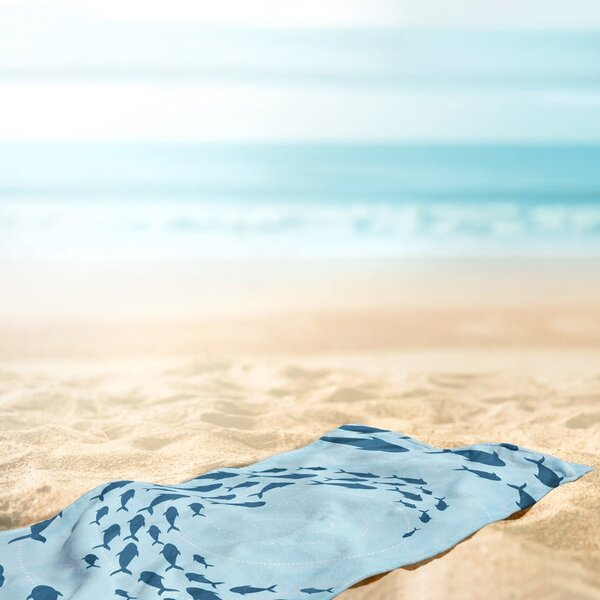Синя плажна кърпа 90x180 cm Shoal - DecoKing