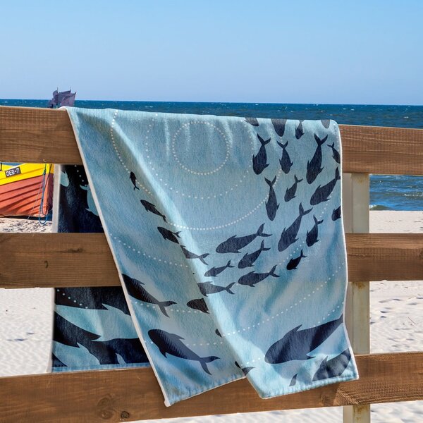 Синя плажна кърпа 90x180 cm Shoal - DecoKing