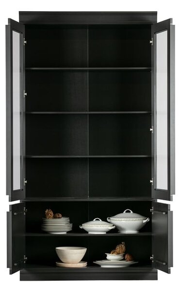 Черна витрина от масивен бор 110x215x44 cm Organize – WOOOD