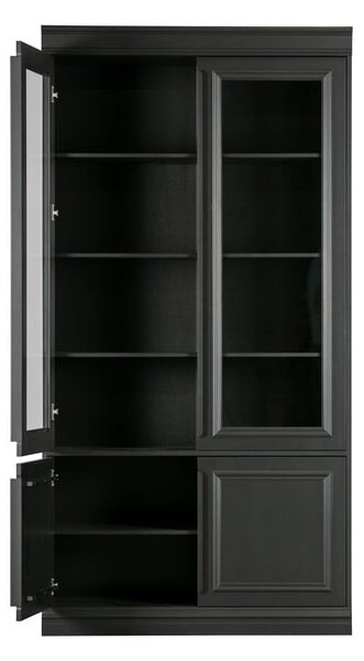 Черна витрина от масивен бор 110x215x44 cm Organize – WOOOD