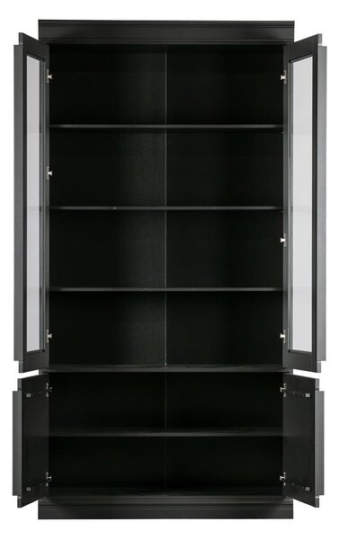 Черна витрина от масивен бор 110x215x44 cm Organize – WOOOD