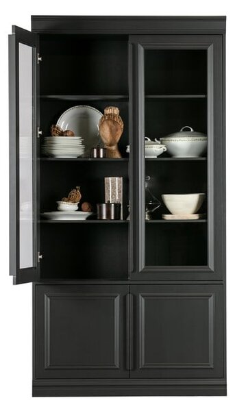 Черна витрина от масивен бор 110x215x44 cm Organize – WOOOD