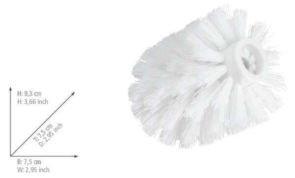 Бяла сменяема глава за четка за тоалетна, ø 7,5 cm - Wenko