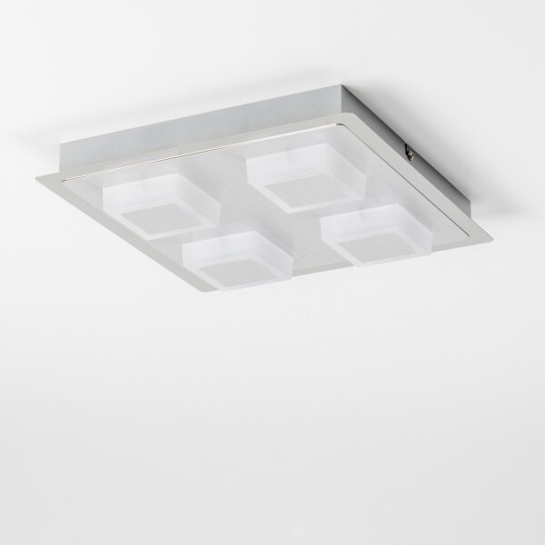 LED таванно осветително тяло 4xLED/5W/230V 3000K 28x28 см матов хром