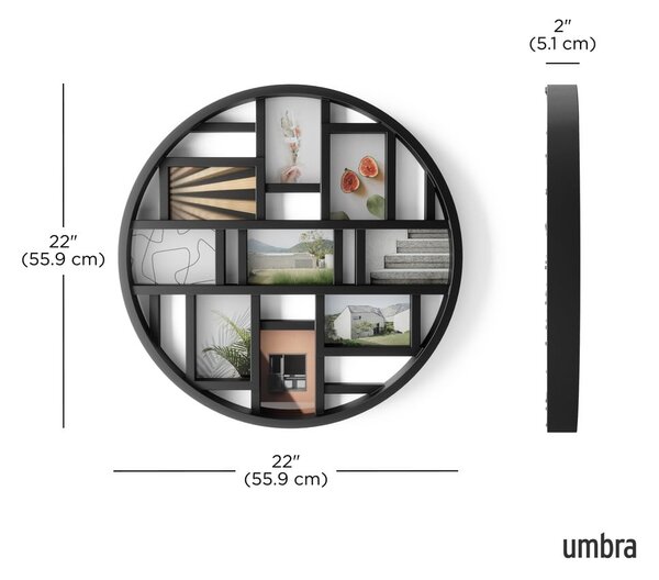 Черна пластмасова рамка висяща Luna – Umbra