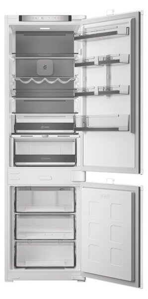 Хладилник с фризер Whirlpool WHK2 5293 B5E2, клас D, 270 л. общ обем, за вграждане, 186 kWh/годишно, No Frost, 6th SENSE, бял