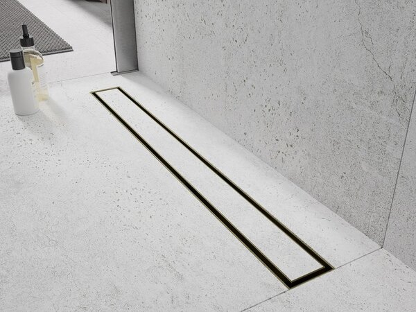 Mexen Flat M13 линеен сифон 2в1 50 см, златисто четкан - 1A10050-15