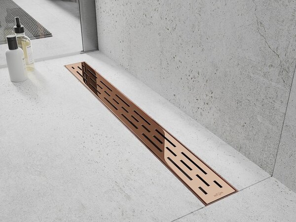 Mexen Flat 360° M01 въртящ се линеен сифон 70 см, розово злато - 1620070-40