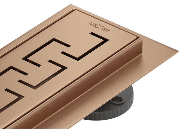 Mexen Flat 360° M15 въртящ се линеен сифон 50 см, четкана мед - 1C24050-40