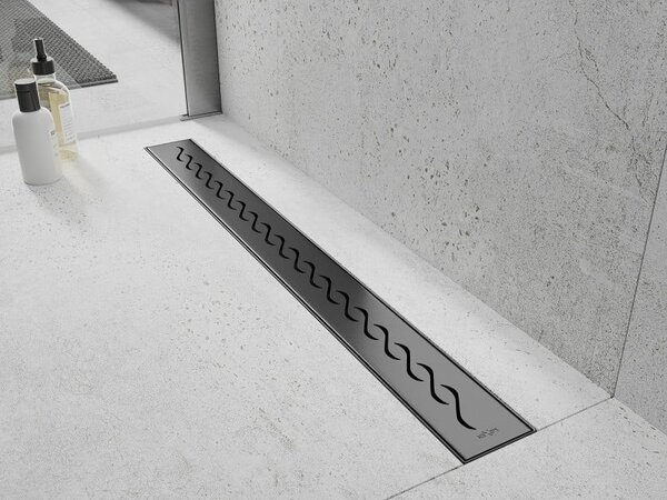 Mexen Flat 360° M18 въртящ се линеен сифон 70 см, четка в цвят gun gray - 1E23070-40
