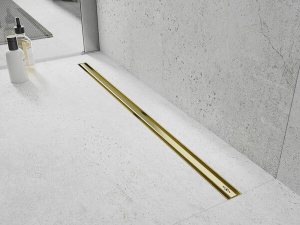 Mexen Flat 360° Slim линеен въртящ се сифон 60 см, златисто матов - 1A41060