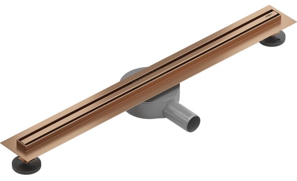Mexen Flat 360° Slim въртящ се линеен сифон 50 см, четкана мед - 1C41050