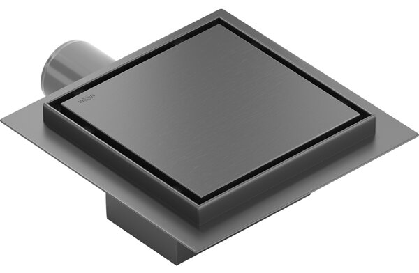 Mexen Flat-Q M13 квадратен подов сифон 12 x 12 см, четкано пистолетно сиво - 1E10012
