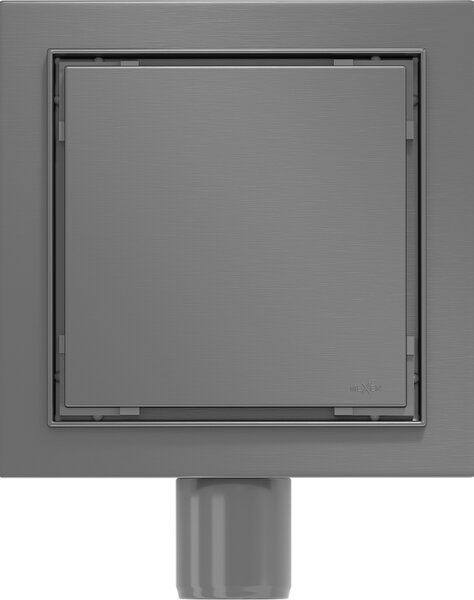 Mexen Flat-Q M13 квадратен подов сифон 12 x 12 см, четкано пистолетно сиво - 1E10012