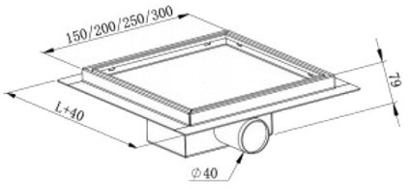 Mexen Flat-Q M13 квадратен подов сифон 12 x 12 см, четкано пистолетно сиво - 1E10012