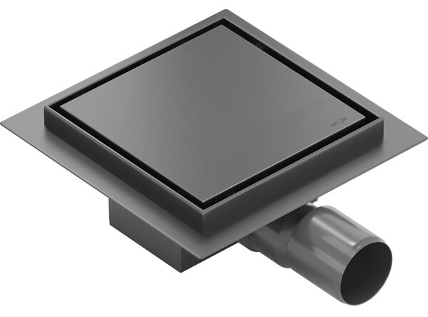 Mexen Flat-Q M13 квадратен подов сифон 12 x 12 см, четкано пистолетно сиво - 1E10012