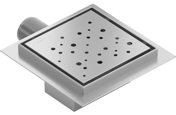 Mexen Flat-Q M12 квадратен подов сифон 15 x 15 см, инокс - 1010415