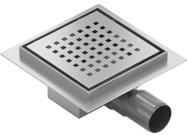 Mexen Flat-Q M08 квадратен подов сифон 12 x 12 см, инокс - 1010512