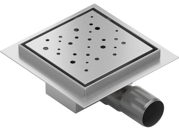 Mexen Flat-Q M12 квадратен подов сифон 15 x 15 см, инокс - 1010415