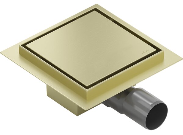 Mexen Flat-Q M13 квадратен подов сифон 12 x 12 см, златисто мат - 1A10012