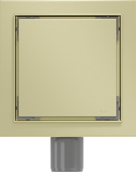 Mexen Flat-Q M13 квадратен подов сифон 12 x 12 см, златисто мат - 1A10012