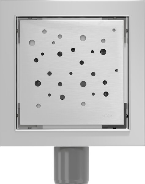 Mexen Flat-Q M12 квадратен подов сифон 15 x 15 см, инокс - 1010415