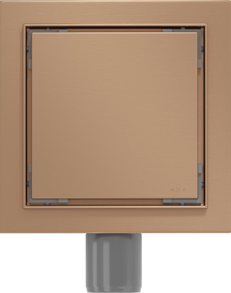 Mexen Flat-Q M13 квадратен подов сифон 12 x 12 см, четкана мед - 1C10012