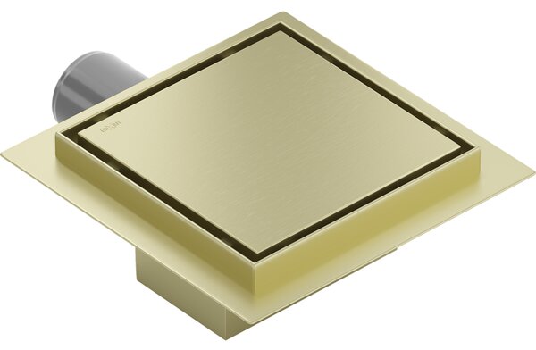 Mexen Flat-Q M13 квадратен подов сифон 12 x 12 см, златисто мат - 1A10012