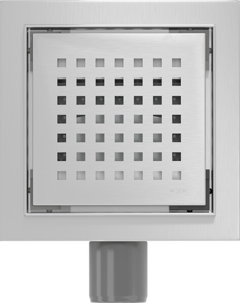 Mexen Flat-Q M08 квадратен подов сифон 12 x 12 см, инокс - 1010512