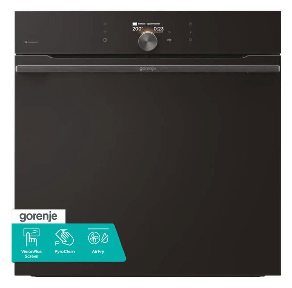 Фурна за вграждане Gorenje BP6138B, клас А+, 77 л. обем, пиролитично почистване, TurboBake, StayWarm, PerfectGrill, черна