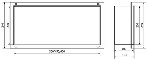 Mexen X-Wall-NR нишева полица без фланец 45 x 20 см, четкана мед - 19C1452010