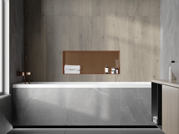 Mexen X-Wall-NR нишева полица без фланец 75 x 30 см, четкана мед - 19C1753010
