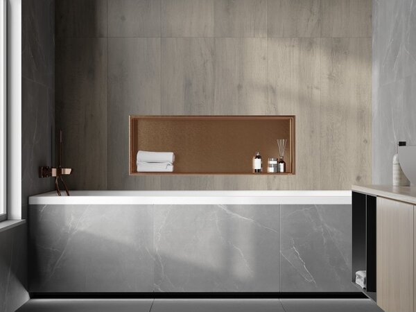 Mexen X-Wall-R ъглов рафт с фланец 90 x 30 см, четкана мед - 19C0903010