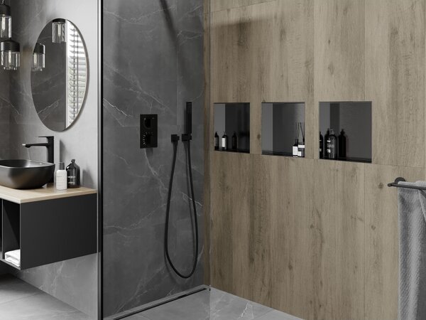 Mexen X-Wall-NR вградена полица без фланец 30 x 30 cm, gun grey четкан - 19E1303010