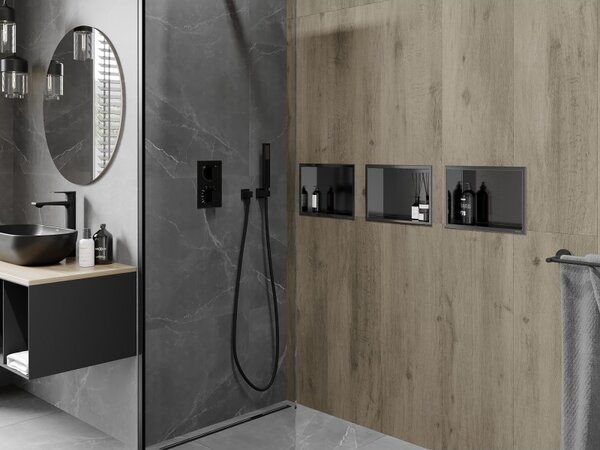 Mexen X-Wall-R нишова полица с яка 30 x 20 см, четка Gun grey - 19E0302010