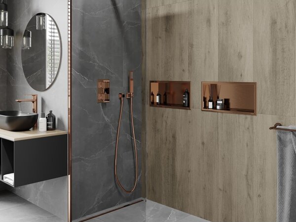 Mexen X-Wall-R рафт ниша с фланец 45 x 20 см, четкана мед - 19C0452010