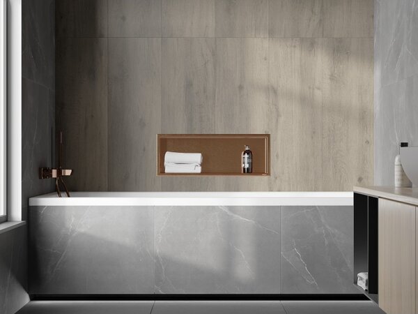 Mexen X-Wall-R нишева полица с фланец 60 x 20 см, четкана мед - 19C0602010