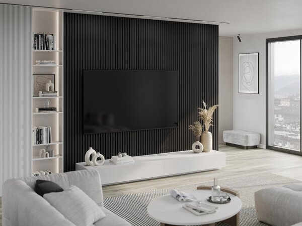Mexen Lam-F стенни акустични ламели 275 x 31,5 см, филц 6 мм, Черен Мат - S105-275317-2812-053