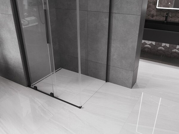 Mexen Velar плъзгаща се душ кабина 140 x 90 см, прозрачна, черна - 871-140-090-01-70