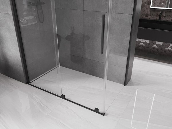 Mexen Velar плъзгаща се душ кабина 160 x 80 см, прозрачна, черна - 871-160-080-01-70
