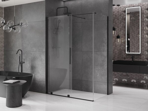 Mexen Velar плъзгаща се душ кабина 160 x 80 см, прозрачна, черна - 871-160-080-01-70