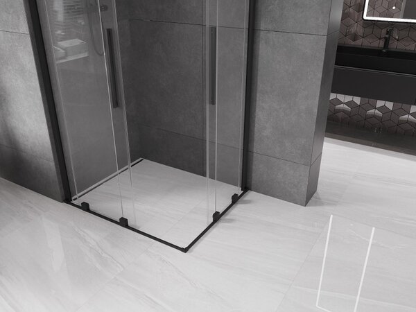 Mexen Velar Душ кабина Duo с плъзгащи се врати 90 x 80 см, прозрачна, черна